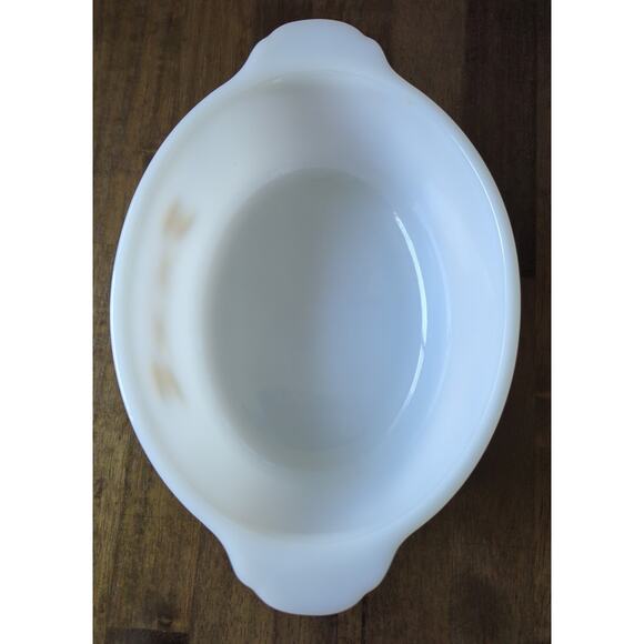 VTG Anchor Hocking Fire King Wheat Oval Baking Dish 1.5 Qt. #467 Lid Handle chip - Picture 4 of 8